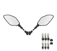 Espejos retrovisores de motocicleta Carcasa negra ABS universal con pernos de montaje y tapas para todo tipo de motocicletas Espejo de manillar Espejos laterales Espejos traseros