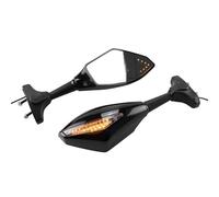 Espejos Retrovisores De Motocicleta con Intermitentes para Kawasaki ZRX 1200S ZZR1200 ZX-6R 636 6RR ER-6F ZX10R Z750S(Black2)