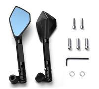Espejos Retrovisores De Motocicleta Espejo Antideslumbrante Azul Para Suzuki AN200 AN250 AN400 AN650 Para Burgman AN 125 250 400 650(Negro)