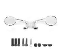 Espejos retrovisores de motocicleta Espejos laterales redondos con carcasa de aleación de aluminio para manillar de rosca de 8 mm y 10 mm Modificación de motocicleta para ampliar