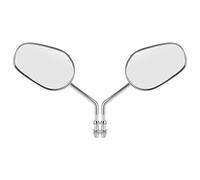 Espejos retrovisores de motocicleta Montaje en el extremo del manillar Vista amplia Seguridad ajustable Espejo de vidrio de aluminio plateado para Touring Glide Fatboy 883 1200