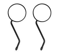 Espejos retrovisores de motocicleta universales de 10 mm de rosca, color negro, parte trasera redondeada, ajustable, de plástico duradero, carcasa de espejo, vástago ironía para