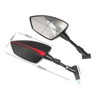 Espejos Retrovisores Izquierdo Y Derecho con Rosca para Motocicleta para SYM MAXSYM 400 Espejo retrovisor de Motocicleta(B-Black2)