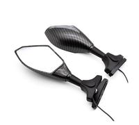 Espejos Retrovisores Laterales Con Intermitentes Y Luces Para Motocicletas Para Ninja GPZ500, EX500, 650R, ER6F, ER6N, ZX9R Y ZX6R(Fibra de carbon)