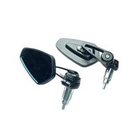 Espejos Retrovisores Laterales Motocicleta 7/8 "y 22mm Accesorios Universales Espejo Manillar Extremo Barra Scooter(Black)