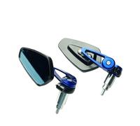 Espejos Retrovisores Laterales Motocicleta 7/8 "y 22mm Accesorios Universales Espejo Manillar Extremo Barra Scooter(Blue)