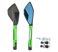 Espejos retrovisores Laterales para Manillar de Motocicleta Kawasaki Z750, Z900, Z800, ER6N, Z1000, Ninja 300, 250, 650, 8 mm, 10 mm, Color Plata (Verde).