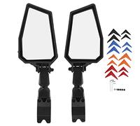 Espejos retrovisores laterales UTV Diseño de ruptura ajustable de 180 grados Carcasa de ABS de alto impacto con lentes de vidrio Abrazadera de aluminio Ajuste barra antivuelco de