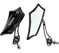 Espejos Retrovisores Moto Espejos Retrovisores Universales Para Motocicleta Bicicleta 8mm 10mm Vista Trasera Scooter ATV Bicicleta Con Adaptador Espejo Retrovisor Moto(Black)