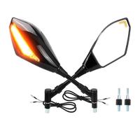 Espejos Retrovisores Moto Luz De Señal De Giro para Motocicleta Espejos 12V Lámpara Reflectora De Visión Trasera Lateral 8mm 10mm para Suzuki Espejos Laterales Ajustables