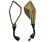 Espejos Retrovisores Moto Luz Prismática Universal Para Espejo Lateral De Motocicleta 10mm Popular Colorida Para Scooter Y Motocross Espejos Manillar Moto(Gold)