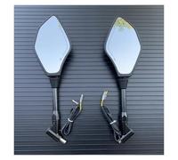 Espejos Retrovisores Moto para Kawasaki Luces De Giro Espejos Laterales Indicador De Señal De Giro Espejo Retrovisor De Motocicleta De 10 Mm Espejos Laterales Ajustables