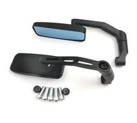 Espejos Retrovisores Moto para Motocicleta Scooter ATV con Antideslumbrante Cristal Azul Amplia Vista Rectángulo Espejo Lateral Retrovisor Retrovisor(Negro)