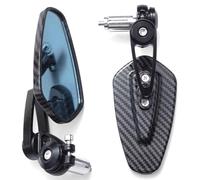 Espejos Retrovisores Moto para Piaggio Beverly 350 ABS ASR 2020 | Cristal Azul Antirreflejo Aluminio | Rotacion 360 Grados | Orientacion Ajustable | Fibra Carbono | Vista Posterior Clara