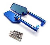 Espejos Retrovisores Moto para Yamaha FZ1 para FAZER FZ6 FZ6R FZ8 XJ6 para MT-07 para MT-09 Xmax Espejos Retrovisores Universales Motocicleta 8 Mm 10 Retrovisor(Azul)