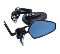 Espejos Retrovisores Moto para Yamaha FZ6S FZ6N FZ6R YBR 125 MT03 MT-25 para FAZER600 1 Par Universal Motocicleta Aluminio Espejos Retrovisor(Negro)
