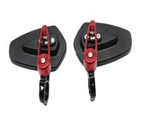 Espejos Retrovisores Moto para Yamaha FZ6S FZ6N FZ6R YBR 125 MT03 MT-25 para FAZER600 1 Par Universal Motocicleta Aluminio Espejos Manillar Retrovisor(Rojo)