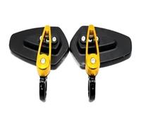 Espejos Retrovisores Moto para Yamaha FZ6S FZ6N FZ6R YBR 125 MT03 MT-25 para FAZER600 1 Par Universal Motocicleta Aluminio Espejos Manillar Retrovisor(Oro)