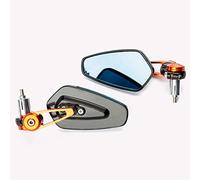 Espejos Retrovisores Ovalados Manillar Moto 22mm Aluminio Universal Naranja