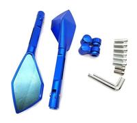 Espejos Retrovisores Para Motocicleta, Espejo Retrovisor Lateral Para SUZUKI GSX250 GSX550 GSXR 1100 400 GT250R GT550(Blu)