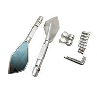 Espejos Retrovisores Para Motocicleta, Espejo Retrovisor Lateral Para SUZUKI GSX250 GSX550 GSXR 1100 400 GT250R GT550(Plata)