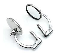 Espejos Retrovisores Redondos Cromados Universales, Espejos Laterales Con Extremo De Barra Para Motocicleta, Chopper, Scooter, Cafe Racer, Accesorios, Manillar De 17mm-22mm