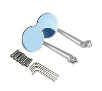 Espejos Retrovisores Redondos Universales Plateados De 10 Mm 8 para Motocicleta para Scooters Cruiser Roadster, Bicicletas Eléctricas, Todoterreno