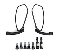 Espejos retrovisores reflectores para motocicleta, juego de espejos retrovisores laterales de aleación de aluminio negro, aptos para bicicletas/europeas, seguridad de conducción