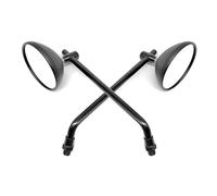 Espejos Retrovisores Retro For Motocicleta 8/10 Mm Estilo Cafe Racer Redondos Y Convexos For Motos Y Scooters Para MT07 09 10 FZ1 6 09 8(Black)