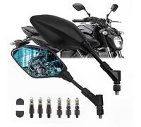 Espejos retrovisores universales convexos para motocicleta con pernos roscados M8 M10, fácil instalación, compatible con motocicletas, scooters, motos de cross para MT01 MT03 MT07 MT09 Tracer FJ-09