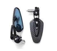Espejos Retrovisores Universales Espejo Retrovisor Universal Para Motocicleta, Espejo De Manillar Con Patrón Fibra Carbono Espejo Trasero Invertido Modificado Retrovisores Moto