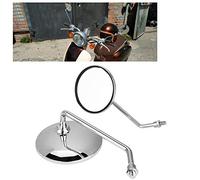 Espejos Retrovisores Universales para Motocicleta 8 mm Galvanizados Redondos Izquierdo y Derecho 1 Par