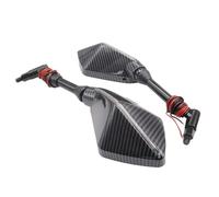 Espejos Scooter para Kawasaki para Ninja Z750 Z800 Z900 Z1000 650R ER6N ER6F ER5 10mm Espejo Retrovisor Lateral De Motocicleta Luz(Carbon-8mm4)