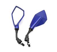 Espejosmoto 2 Uds 10mm Espejos Retrovisores Gran Angular Reemplazo Manillar De Bicicleta Lateral Flexible Scooter E-bike Marcha Atrás Auxiliar Espejo Retrovisor Moto(Blue)