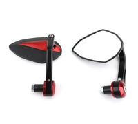 Espejosmoto Espejos De Extremo Barra Mango 7/8 "para Moto Deportiva Color Negro Y Rojo Espejo Retrovisor Moto