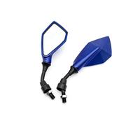 Espejosmoto Espejos Retrovisores De Motocicleta 10mm 2 Uds Espejo Lateral Manillar Gran Angular Ajustable Para Visión Trasera Espejo Retrovisor Moto(Blue)