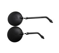 Espejosmoto Espejos Universales Para Motocicleta De 10 Mm Vidrio Convexo Redondo Tallos Cortos Y Largos Negro/cromado Espejo Retrovisor Moto(Black Long)