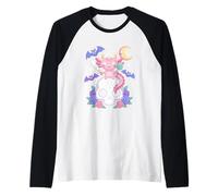 Espeluznante Axolotl Anime Kawaii Goth Camiseta Manga Raglan