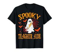 Espeluznante ayudante de Maestra, Fantasma, Divertida Colegiala de Halloween Camiseta