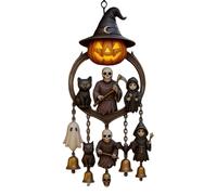 espeluznante de Halloween para interiores y exteriores, espeluznante de Halloween, campanillas de viento góticas con fantasmas, campanillas de viento de Halloween para estanterías