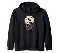Espeluznante Halloween Luna Japanese Akita Inu Sudadera con Capucha