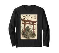 Espeluznante Santuario Japonés Puerta Torii Vintage Ukiyo-e Manga Larga