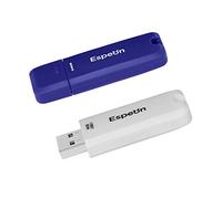Espeon Pack de 2 Unidades, 64 GB Memoria USB 3.1 Flash Drive, Carcasa de Goma, colores clásicos - Blanco, Azul