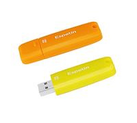 Espeon Pack de 2 Unidades, 64 GB Memoria USB 3.1 Flash Drive, Carcasa de Goma, colores llamativos - Naranja, Amarillo
