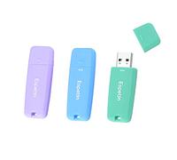 Espeon Pack de 3 Unidades, 32 GB Memoria USB 2.0 Flash Drive, Carcasa de Goma, colores pastel - Azul Claro, Violeta Claro, Verde Claro