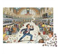 Espera al Tren en la Estación Union de Denver Puzzle De Madera Impermeable Puzzles De 1000 Piezas para Adultos Imposible Rompecabezas Juegos Educativos