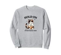 Espera, déjame pensar demasiado en esto, gato con infusión fría, café helado Sudadera