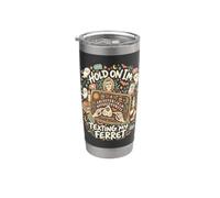 Espera, le estoy enviando un mensaje de texto a mi hurón con tabla de ouija para Halloween Vaso térmico de acero inoxidable de doble pared