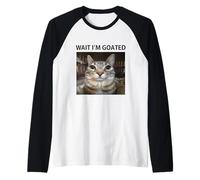 Espera, Soy un Gato Tonto de Cabra Meme Camiseta Manga Raglan