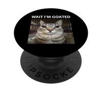 Espera, soy un gato tonto de cabra Meme PopSockets PopGrip Adhesivo